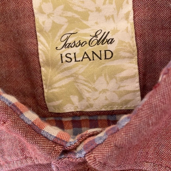 TASSO ELBA Island Button Front Short Sleeve Shirt - Picture 3 of 5